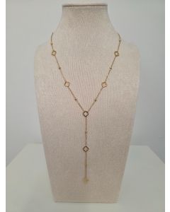 Collier Y dupe tr&egrave;fle dor&eacute;