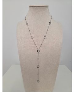 Collier Y dupe tr&egrave;fle argent&eacute;