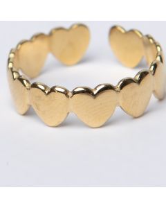 Bague coeur doré