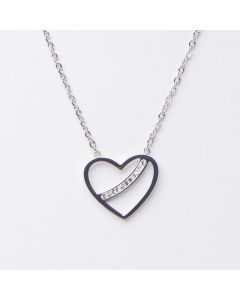 Collier coeur strass