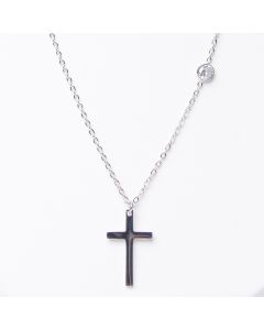Collier croix 1 strass