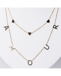 Collier double rangs amour