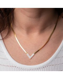 Collier dupe LV nacre et maille serpent