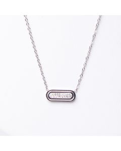 Collier ovale strass