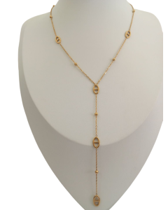 Collier Y dupe CD bille doré