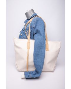Sac à main porte documents blanc/beige